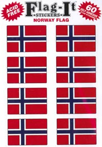 Flag-It Norwegian Flag Stickers Flag-It Norwegian Flag Stickers